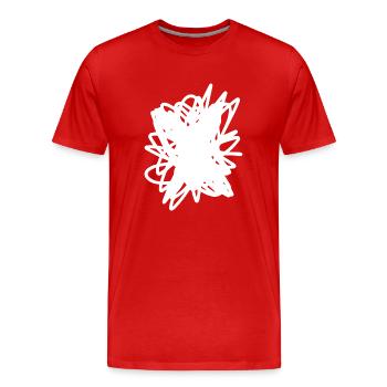Scribble Fleck Gekritzel - Männer Premium Bio T-Shirt - Rot - Vorne - Damien (186cm)