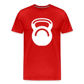 Hantel gewichte icon - Männer Premium Bio T-Shirt - Rot - Vorne - Damien (186cm)