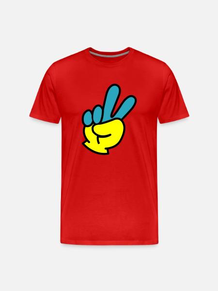 Peace Hand Ukraine - Men's Premium Organic T-Shirt - red