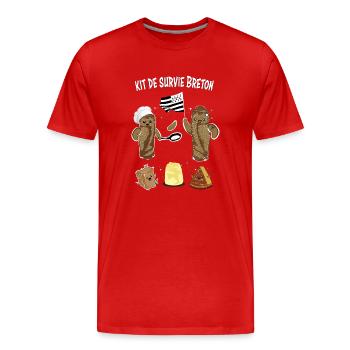 Breton survival kit - Men's Premium Organic T-Shirt - red - Front - Damien (186cm)