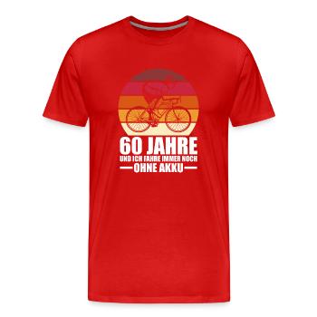Fahrrad Radfahrer 60. Geburtstag Geschenkidee - Männer Premium Bio T-Shirt - Rot - Vorne - Damien (186cm)