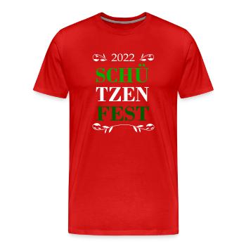 2022 Schützenfest Design - Männer Premium Bio T-Shirt - Rot - Vorne - Damien (186cm)