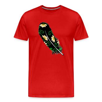 Feather - Men's Premium Organic T-Shirt - red - Front - Damien (186cm)