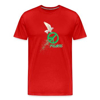 Frieden - Männer Premium Bio T-Shirt - Rot - Vorne - Damien (186cm)