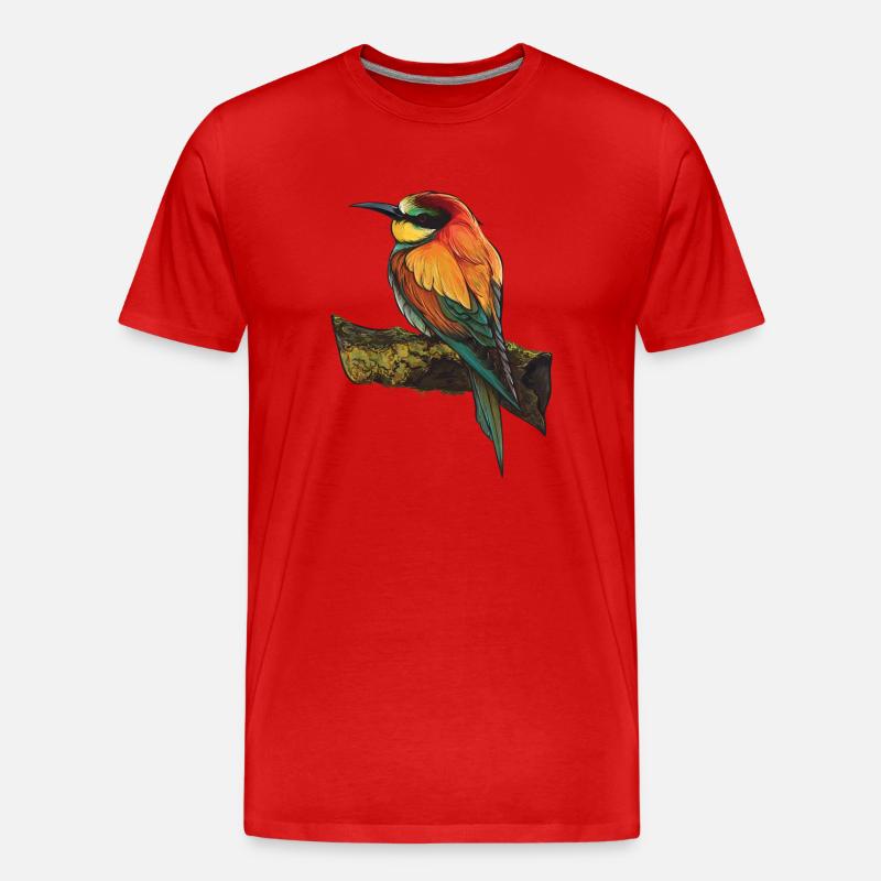 Vogel - Männer Premium Bio T-Shirt - Rot