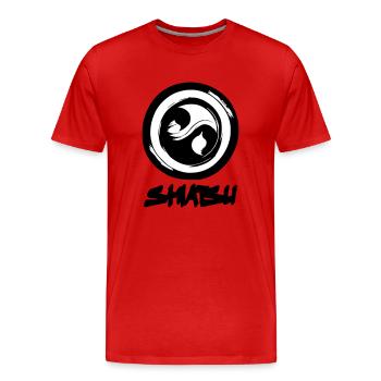 Shiatsu Yoga Méditation Massage Bouddha Vecteur 2 - T-shirt bio Premium Homme - rouge - Devant - Damien (186cm)