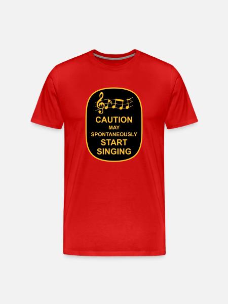 may spontaneously start singing - Men's Premium Organic T-Shirt - red