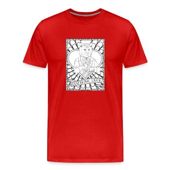Beau mec vintage fantaisie animal ours mari - T-shirt bio Premium Homme - rouge - Devant - Damien (186cm)