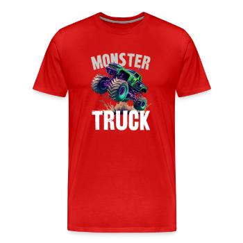 Monstertruck - Männer Premium Bio T-Shirt - Rot - Vorne - Damien (186cm)