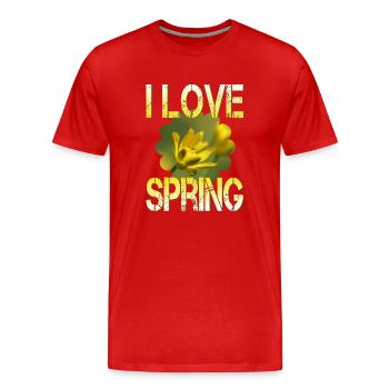 J’adore le printemps Frühling - T-shirt bio Premium Homme - rouge - Devant - Damien (186cm)