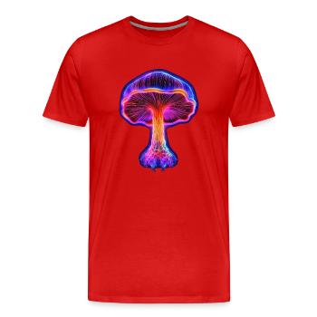 Glowing magic mushroom - Men's Premium Organic T-Shirt - red - Front - Damien (186cm)