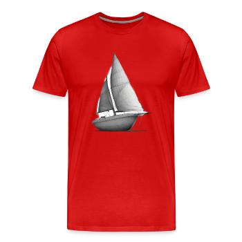 Sailing Ship Sailing Sailing Sailing Sailing Boat - Men's Premium Organic T-Shirt - red - Front - Damien (186cm)