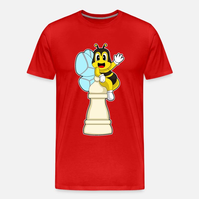 Schachfigur Bauer Biene Schach - Männer Premium Bio T-Shirt - Rot