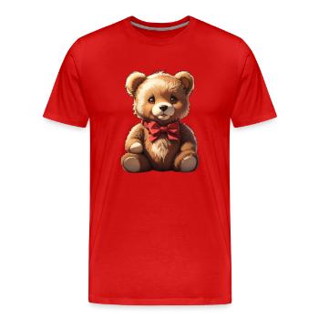 Teddybär - Männer Premium Bio T-Shirt - Rot - Vorne - Damien (186cm)