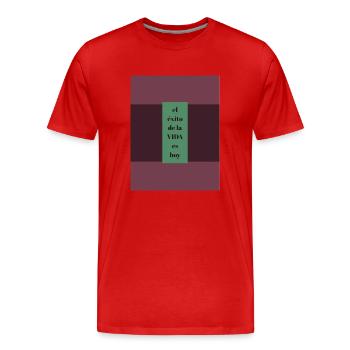 Erfolg ist heute - Männer Premium Bio T-Shirt - Rot - Vorne - Damien (186cm)