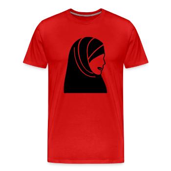 hijab headscarf muslim woman - Men's Premium Organic T-Shirt - red - Front - Damien (186cm)
