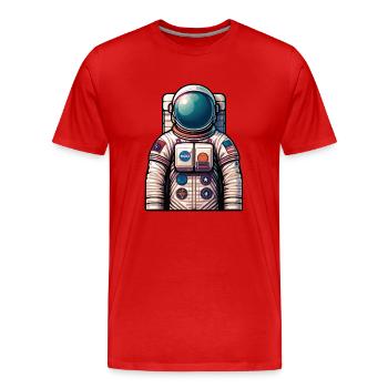 Astronaut - Männer Premium Bio T-Shirt - Rot - Vorne - Damien (186cm)