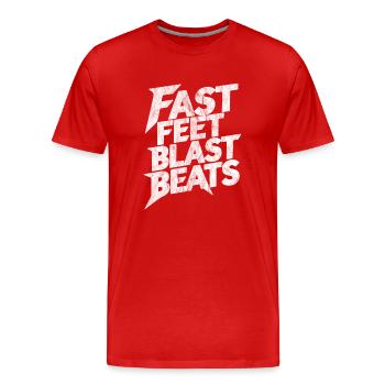 Schlagzeuger Spruch Metal Blast Beats Schlagzeug - Männer Premium Bio T-Shirt - Rot - Vorne - Damien (186cm)