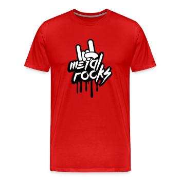 Heavy Metal Rocks Hard Rock Music Graffiti Spray - Men's Premium Organic T-Shirt - red - Front - Damien (186cm)