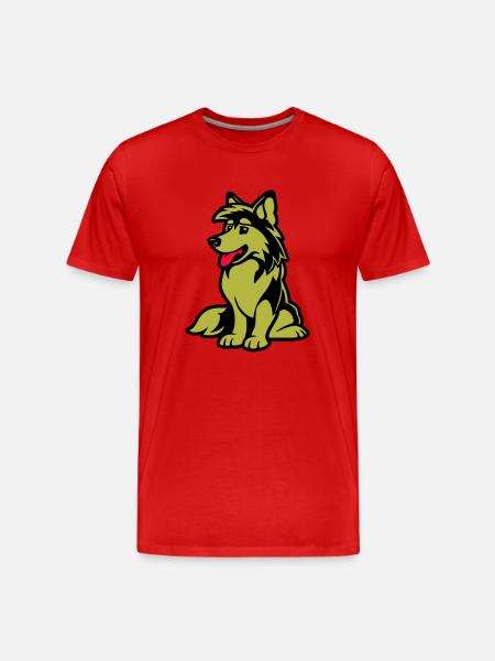 Dog Comic Dog - Men's Premium Organic T-Shirt - red