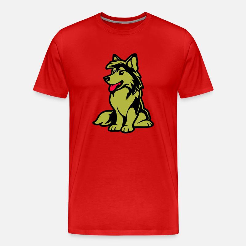 dog comic hund - Männer Premium Bio T-Shirt - Rot