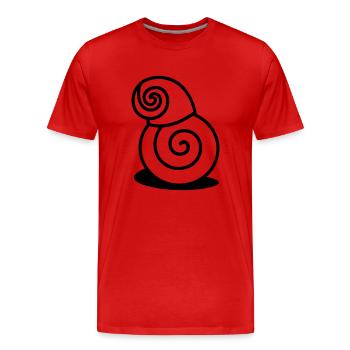Snail - Men's Premium Organic T-Shirt - red - Front - Damien (186cm)