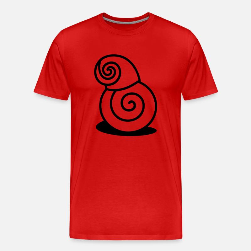 Schnecke - Männer Premium Bio T-Shirt - Rot