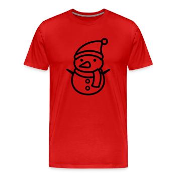 Bonhomme de neige - T-shirt bio Premium Homme - rouge - Devant - Damien (186cm)