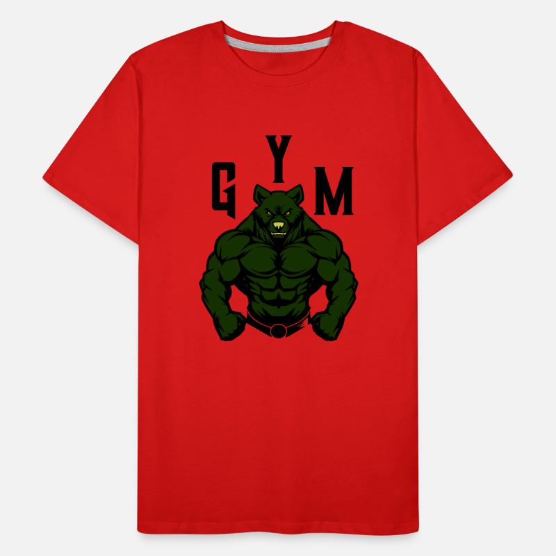 Bear Comic Gym Beast Men's Premium Organic T-Shirt