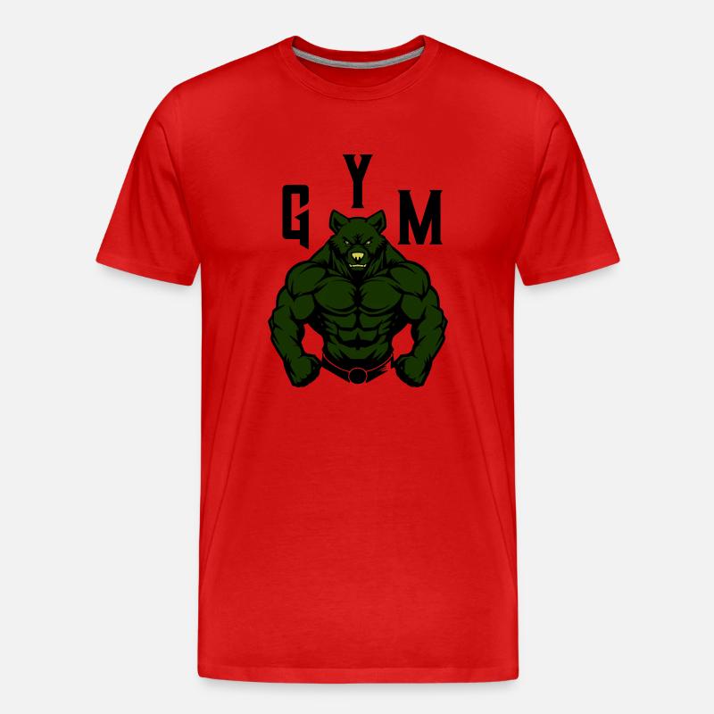 bär comic gym beast - Männer Premium Bio T-Shirt - Rot