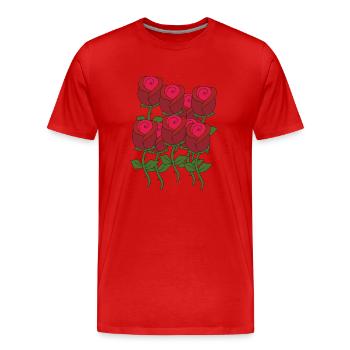 Roses - T-shirt bio Premium Homme - rouge - Devant - Damien (186cm)