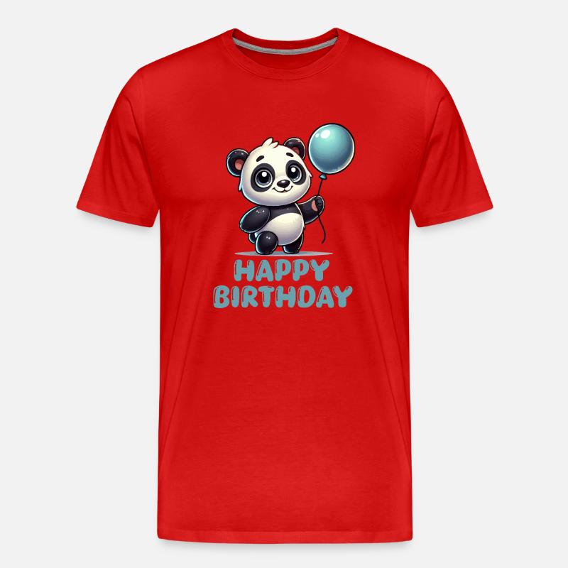 panda comic ballon birthday - Männer Premium Bio T-Shirt - Rot