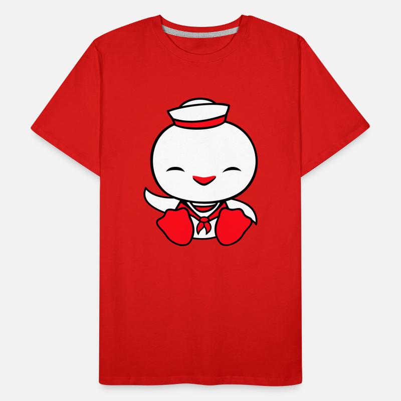 Duck sailor sailor sailor hat waving happily Men's Premium Organic T-Shirt