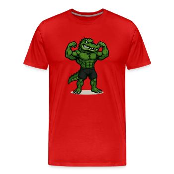 Crocodile Fitness - T-shirt bio Premium Homme - rouge - Devant - Damien (186cm)