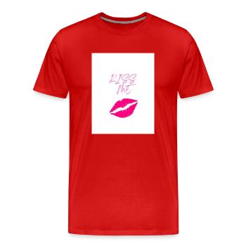 Kiss M e - T-shirt bio Premium Homme - rouge - Devant - Damien (186cm)