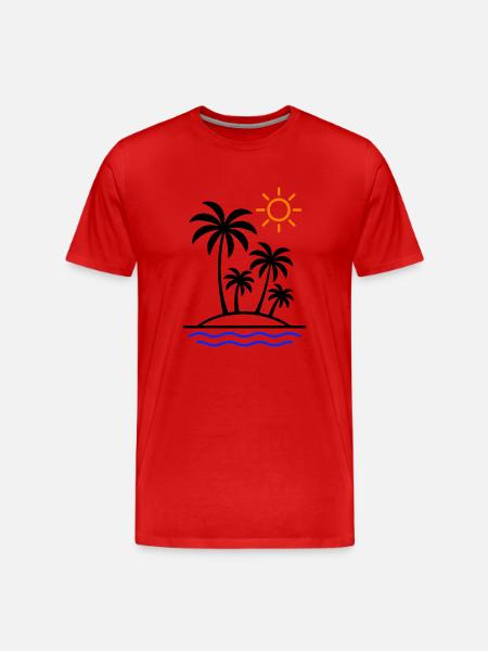 Island Summer Palm Trees - Men's Premium Organic T-Shirt - red