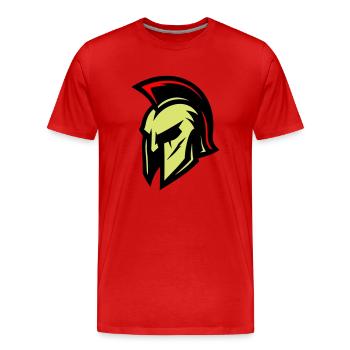 Casque de gladiateur Sparta - T-shirt bio Premium Homme - rouge - Devant - Damien (186cm)
