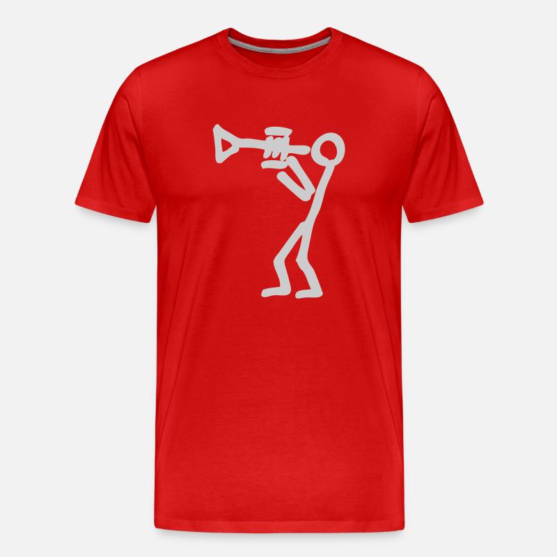 Trompeter - Männer Premium Bio T-Shirt - Rot