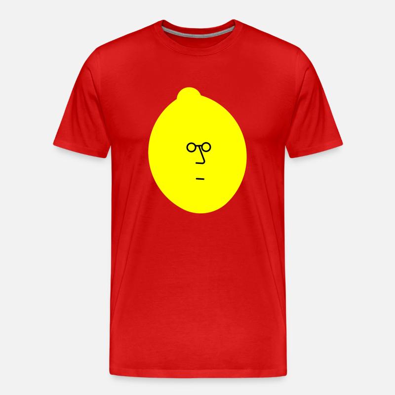 Zitrone mit Gesicht - Männer Premium Bio T-Shirt - Rot