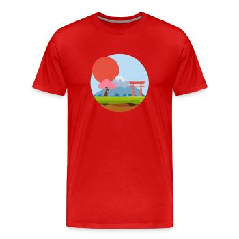 illustration japon - T-shirt bio Premium Homme - rouge - Devant - Damien (186cm)