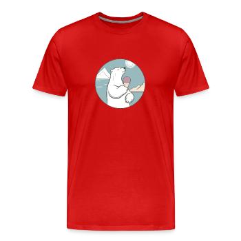 Ours polaire avec glace au pôle Nord - T-shirt bio Premium Homme - rouge - Devant - Damien (186cm)