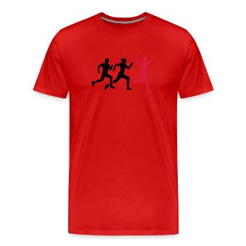 Courir - T-shirt bio Premium Homme - rouge - Devant - Damien (186cm)