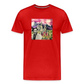 Ludwig und Neuschwanstein - Männer Premium Bio T-Shirt - Rot - Vorne - Damien (186cm)