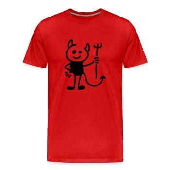 Little Devil - Ligne - T-shirt bio Premium Homme - rouge - Devant - Damien (186cm)