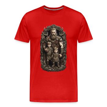 Conception de fête des pères de père - T-shirt bio Premium Homme - rouge - Devant - Damien (186cm)