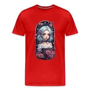 Gothique Anime Pastel Goth e-girl Design urbain - T-shirt bio Premium Homme - rouge - Devant - Damien (186cm)