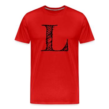 L - Men's Premium Organic T-Shirt - red - Front - Damien (186cm)