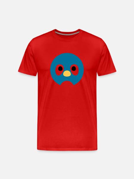Cartoon Penguin Face - Men's Premium Organic T-Shirt - red