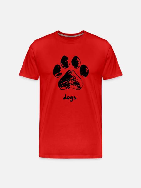 Hundens pote - Hunde - Herre Premium T-shirt økologisk - rød