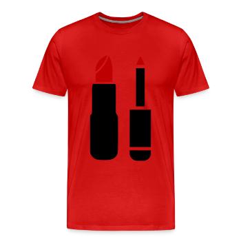Make Up Cosmetics - Men's Premium Organic T-Shirt - red - Front - Damien (186cm)
